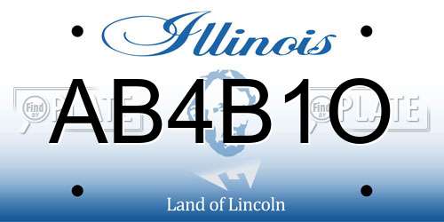 AB4B1O Illinois License Plate