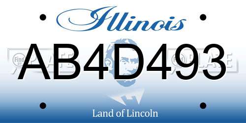 AB4D493 Illinois License Plate