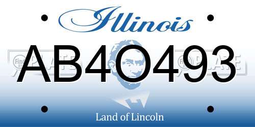 AB4O493 Illinois License Plate