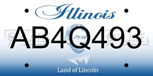 AB4Q493 Illinois License Plate
