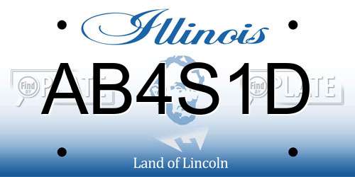 AB4S1D Illinois License Plate