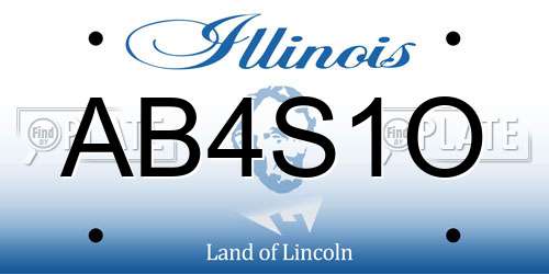 AB4S1O Illinois License Plate