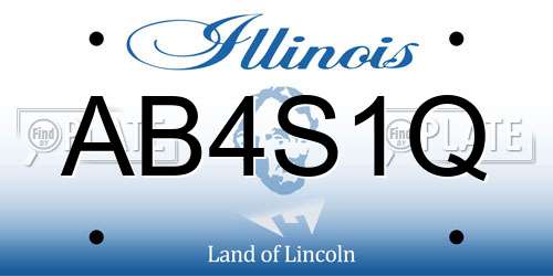 AB4S1Q Illinois License Plate