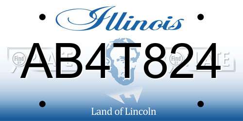 AB4T824 Illinois License Plate