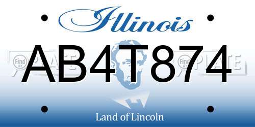 AB4T874 Illinois License Plate