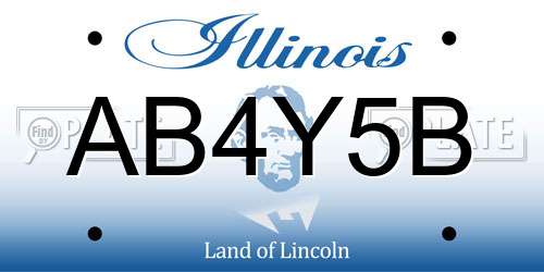 AB4Y5B Illinois License Plate