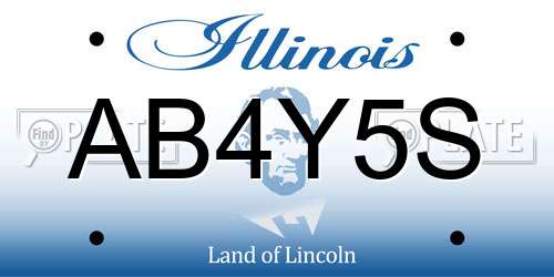 AB4Y5S Illinois License Plate