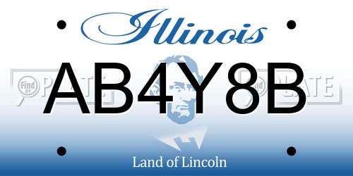 AB4Y8B Illinois License Plate