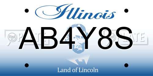 AB4Y8S Illinois License Plate