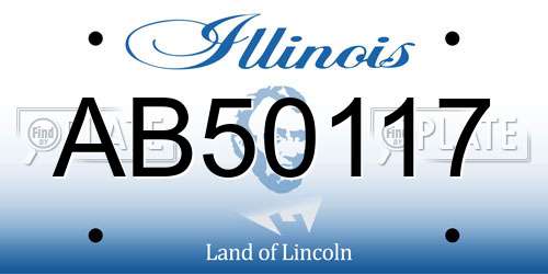 AB50117 Illinois License Plate