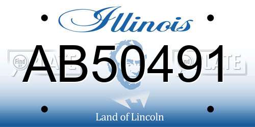 AB50491 Illinois License Plate