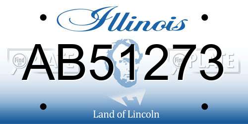 AB51273 Illinois License Plate
