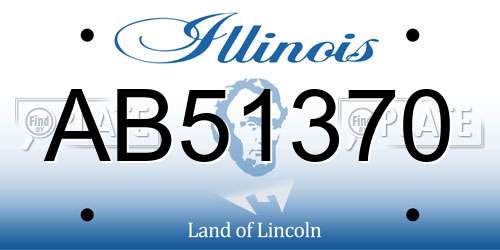 AB51370 Illinois License Plate
