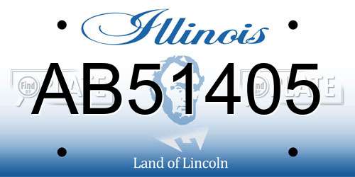 AB51405 Illinois License Plate