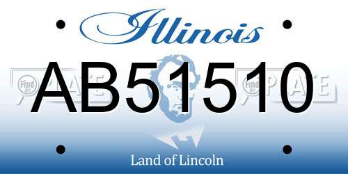 AB51510 Illinois License Plate