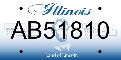 AB51810 Illinois License Plate