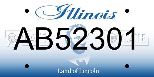 AB52301 Illinois License Plate