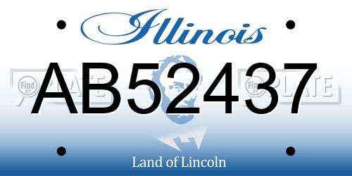 AB52437 Illinois License Plate