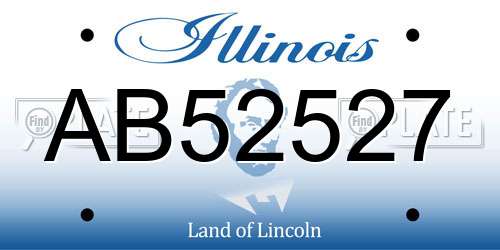 AB52527 Illinois License Plate