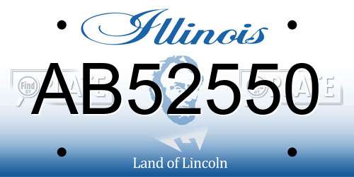 AB52550 Illinois License Plate