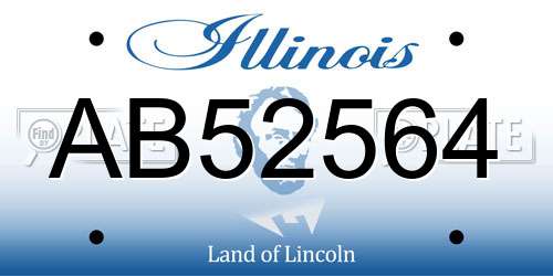 AB52564 Illinois License Plate