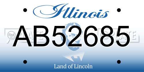 AB52685 Illinois License Plate