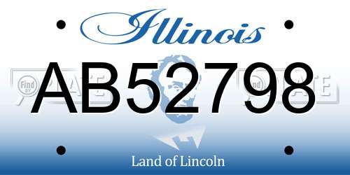 AB52798 Illinois License Plate