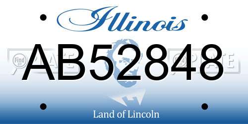 AB52848 Illinois License Plate