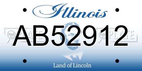 AB52912 Illinois License Plate