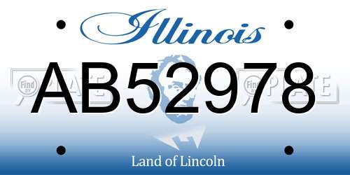 AB52978 Illinois License Plate