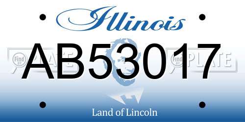 AB53017 Illinois License Plate