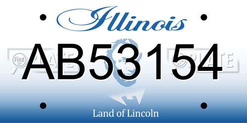 AB53154 Illinois License Plate