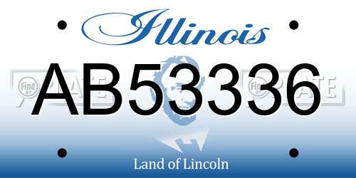 AB53336 Illinois License Plate