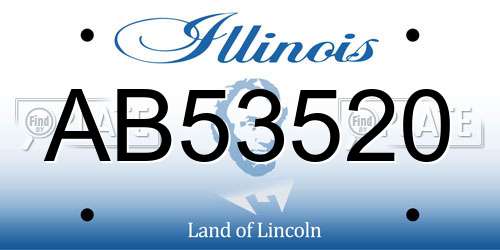 AB53520 Illinois License Plate