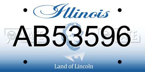 AB53596 Illinois License Plate