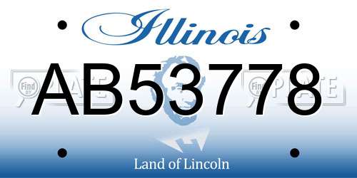 AB53778 Illinois License Plate