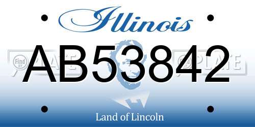 AB53842 Illinois License Plate