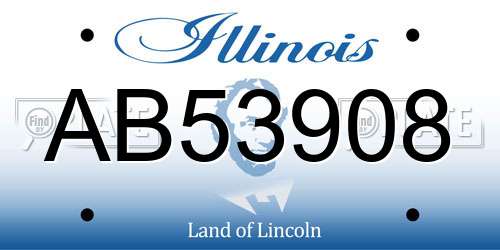 AB53908 Illinois License Plate