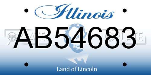 AB54683 Illinois License Plate