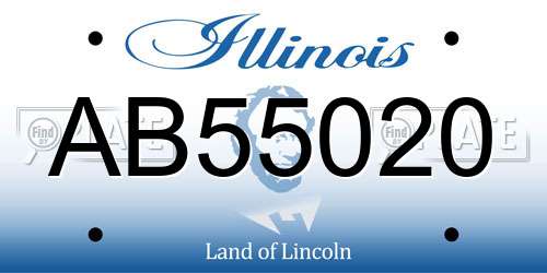 AB55020 Illinois License Plate