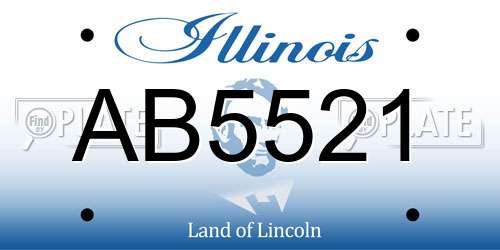 AB5521 Illinois License Plate