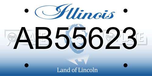 AB55623 Illinois License Plate