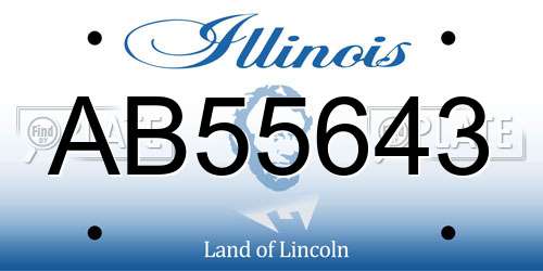 AB55643 Illinois License Plate