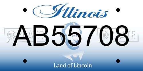 AB55708 Illinois License Plate