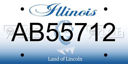AB55712 Illinois License Plate
