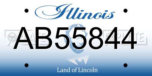 AB55844 Illinois License Plate