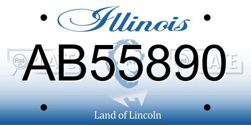 AB55890 Illinois License Plate