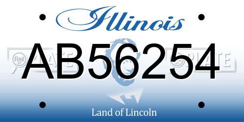 AB56254 Illinois License Plate