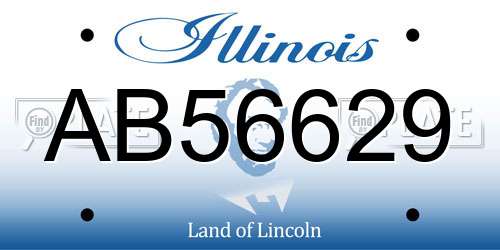 AB56629 Illinois License Plate