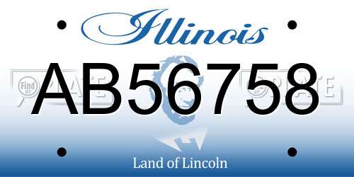 AB56758 Illinois License Plate